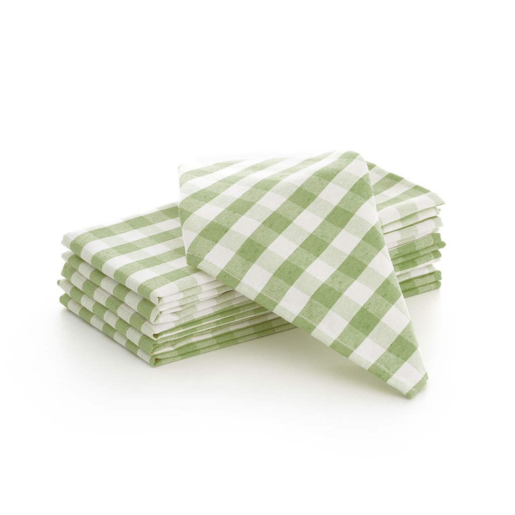 [SERV6VIVeOl] Pack 6 servilletas Vichy 45x45 cm (Verde Oliva)