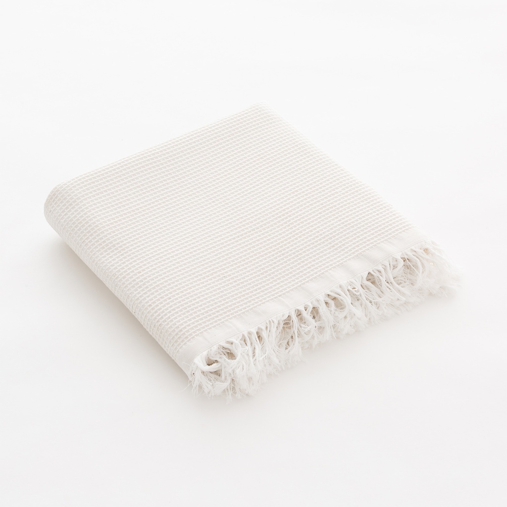 [FOUNID90-BL] Fouta de playa nido (Blanco, 90x180 cm)