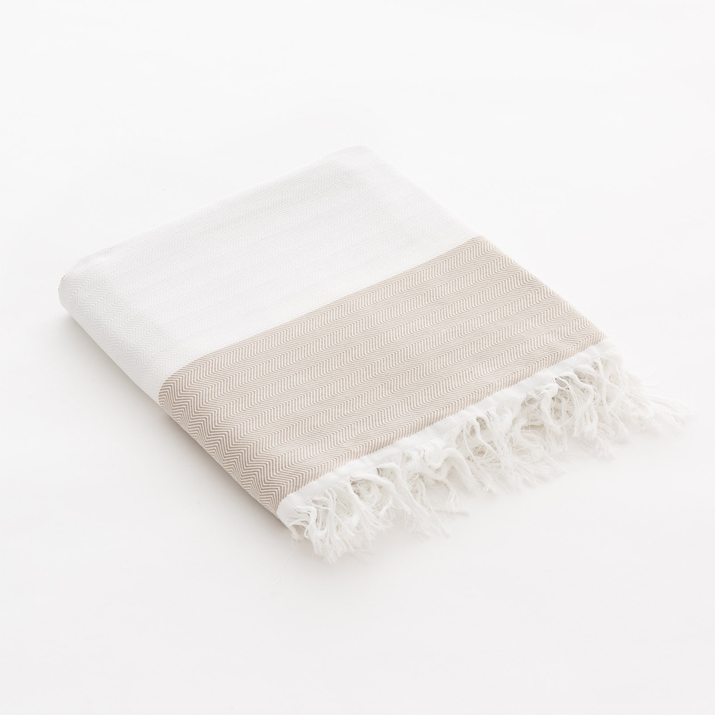 [FOUMARBE-90] Fouta de playa rayas Mar (Beige, 90x180 cm)
