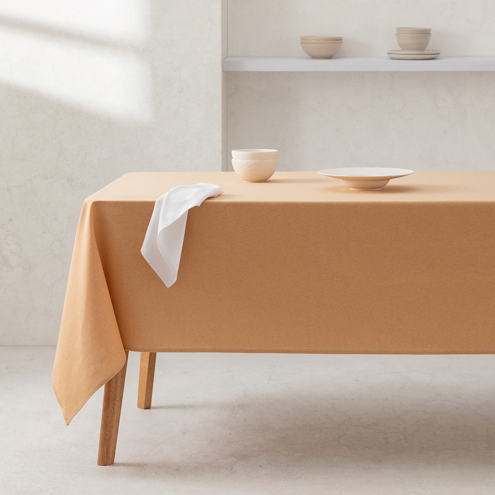 [M190] Mantel 100% algodón liso (Mostaza, 140x100 cm)