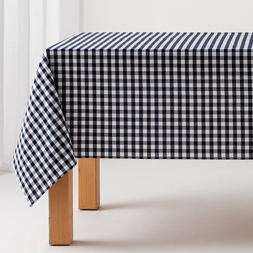[VAZ100] Mantel antimanchas cuadros vichy (Azul, 140x100 cm)