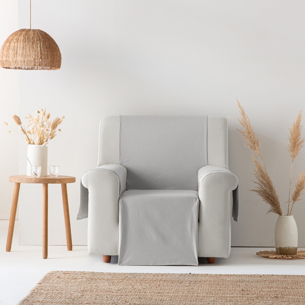 [CSAGRISCLR1PZ] Cubre Sofa Alicante Algodón (Gris, 1 plaza)